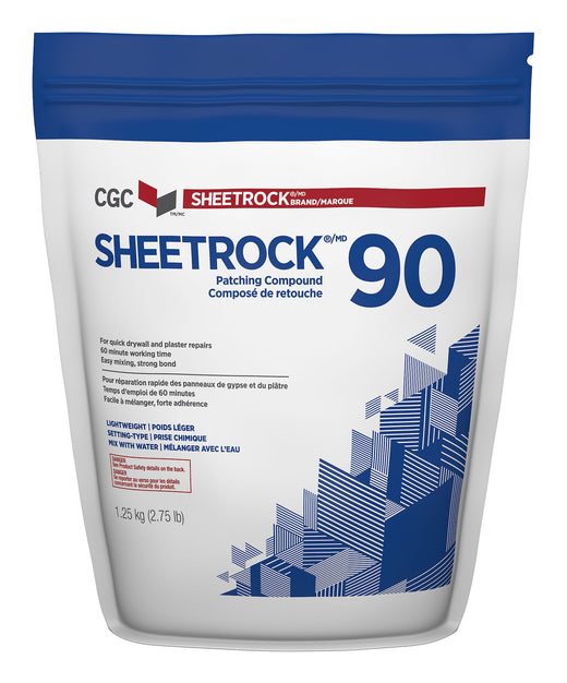 CGC Sheetrock 90 Easy-Mix Patching Compound For Drywall & Plaster Repair, Low VOC, 1.25-kg