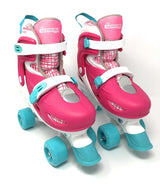 Chicago Skates Kids' Adjustable Quad Rollerblades Bundle, Pink