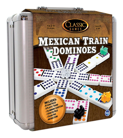 Classic Games Mexican Train Dominos Game Set In Aluminum Carrying Case, Ages 8+