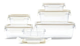 Clearlock Clear Clip Lid Food Storage Container Set with Tritan Base, Nestable, 6 Count