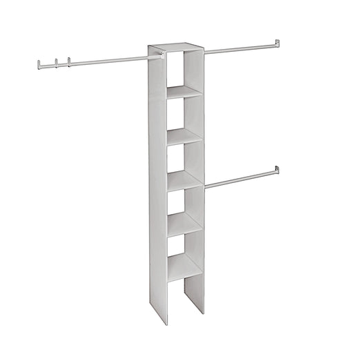 ClosetMaid Expandable Closet Organizer Kit with 3-Closet Rod, White, 12-in