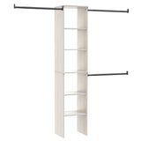 ClosetMaid Suite Symphony Laminate Wood Tower Starter Kit with Rods, White Timber, 16-in