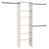 ClosetMaid Suite Symphony Laminate Wood Tower Starter Kit with Rods, White Timber, 25-in
