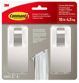 Command 2-Piece 10-lb Satin Nickel Damage Free Curtain Rod Hooks