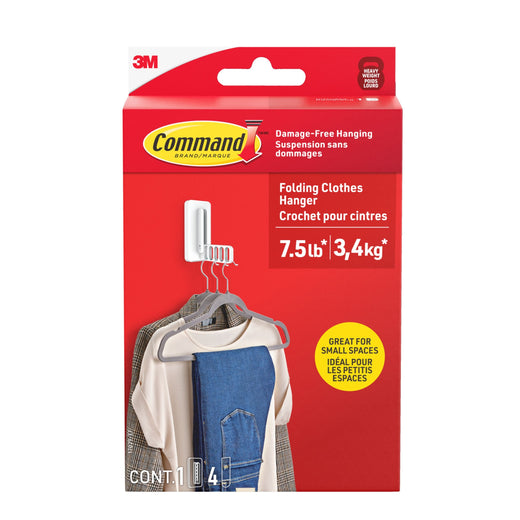 Command 7.5-lb Large White Damage Free Folding Clothes Hanger
