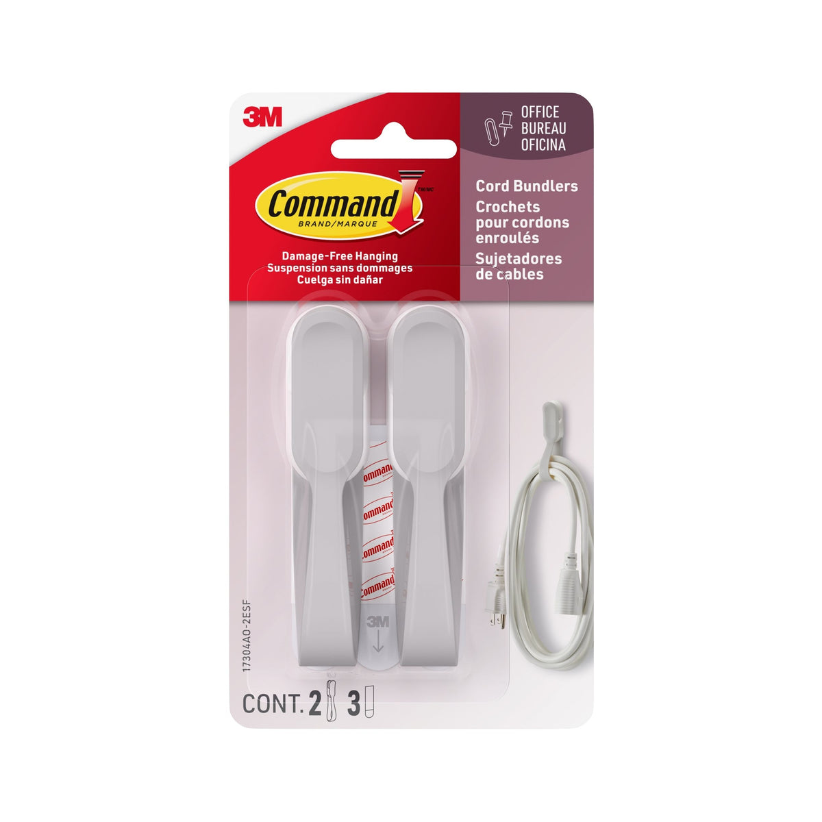 Command Cord Bundlers, 2pk, Grey