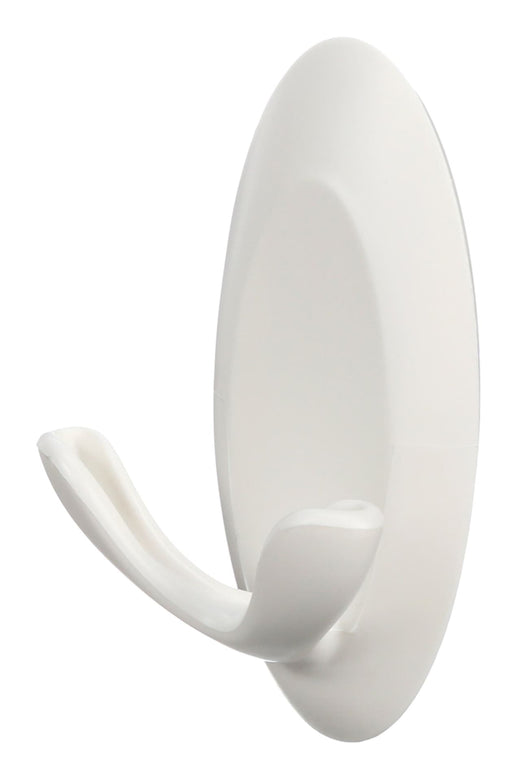 Command Decorative Quartz Double Hook with Adhesive Strips, White, 3-lbs, 2 Strips Per Pack