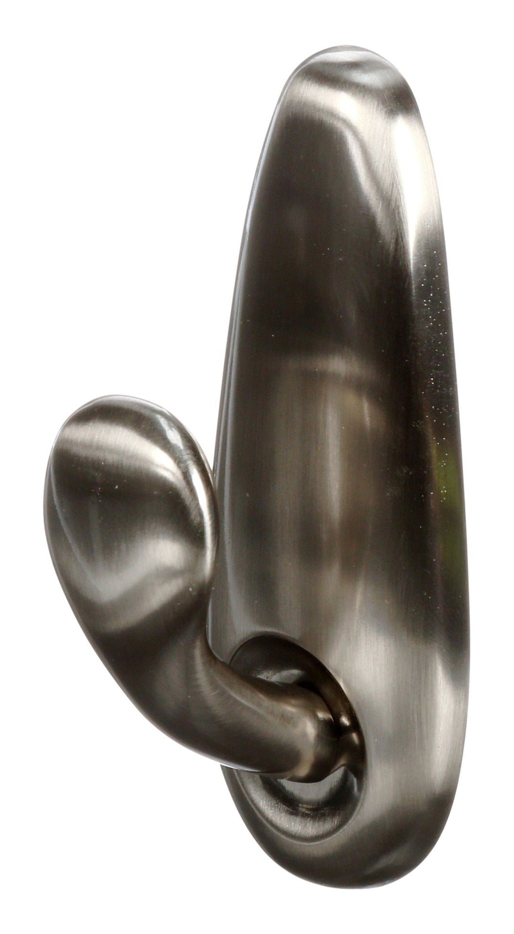 Command Large Decorative Metallic Hook with Adhesive Strips, Brushed Nickel, 5-lbs, 1 Strip per Pack