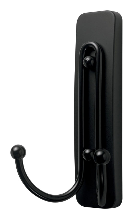 Command Large Double Hook with Adhesive Strips, Matte Black, 4-lbs, 1 Strip per Pack