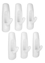 Command Medium Utility Hooks in Reclosable Package, Adhesive, No Surface Damage, 3-lb, 6 Strips per Pack