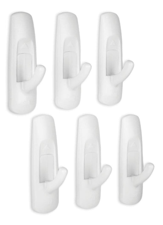 Command Medium Utility Hooks in Reclosable Package, Adhesive, No Surface Damage, 3-lb, 6 Strips per Pack