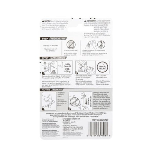 Command Outdoor Medium Window Hooks, No Surface Damage, 5 Hooks per Pack