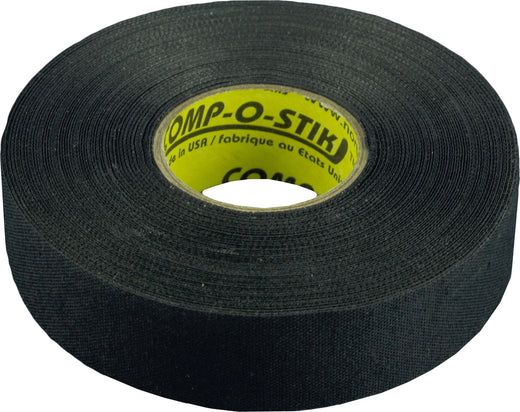 Comp-o-stik Cloth Hockey Stick Tape, Black, 24-mm x 15-m, 4-pk