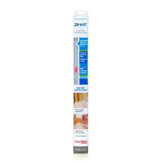 Con-Tact Zip-N-Fit Quick-Fit Non-Slip Solid Grip Shelf/Drawer Liner, Clear, 18-in x 4-ft