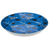 "Congrats Grad" Round Plastic Reusable Serving Bowl, Blue, 14-in, for Graduation