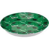 "Congrats Grad" Round Plastic Reusable Serving Bowl, Green, 14-in, for Graduation