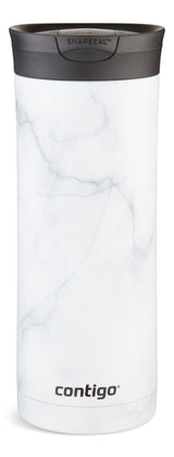 Contigo Huron 2.0 Couture Insulated Stainless Steel Travel Mug, Leak-proof Lid, White Marble, 20-oz