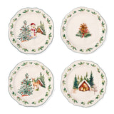 Core Home 15-cm Winter Berry Appetizer Plates, 4-pk