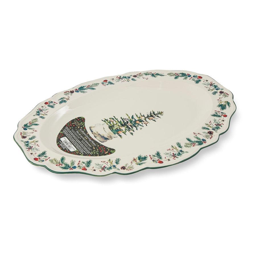 Core Home 29-cm Dishwasher Safe Winter Berry Serving Platter