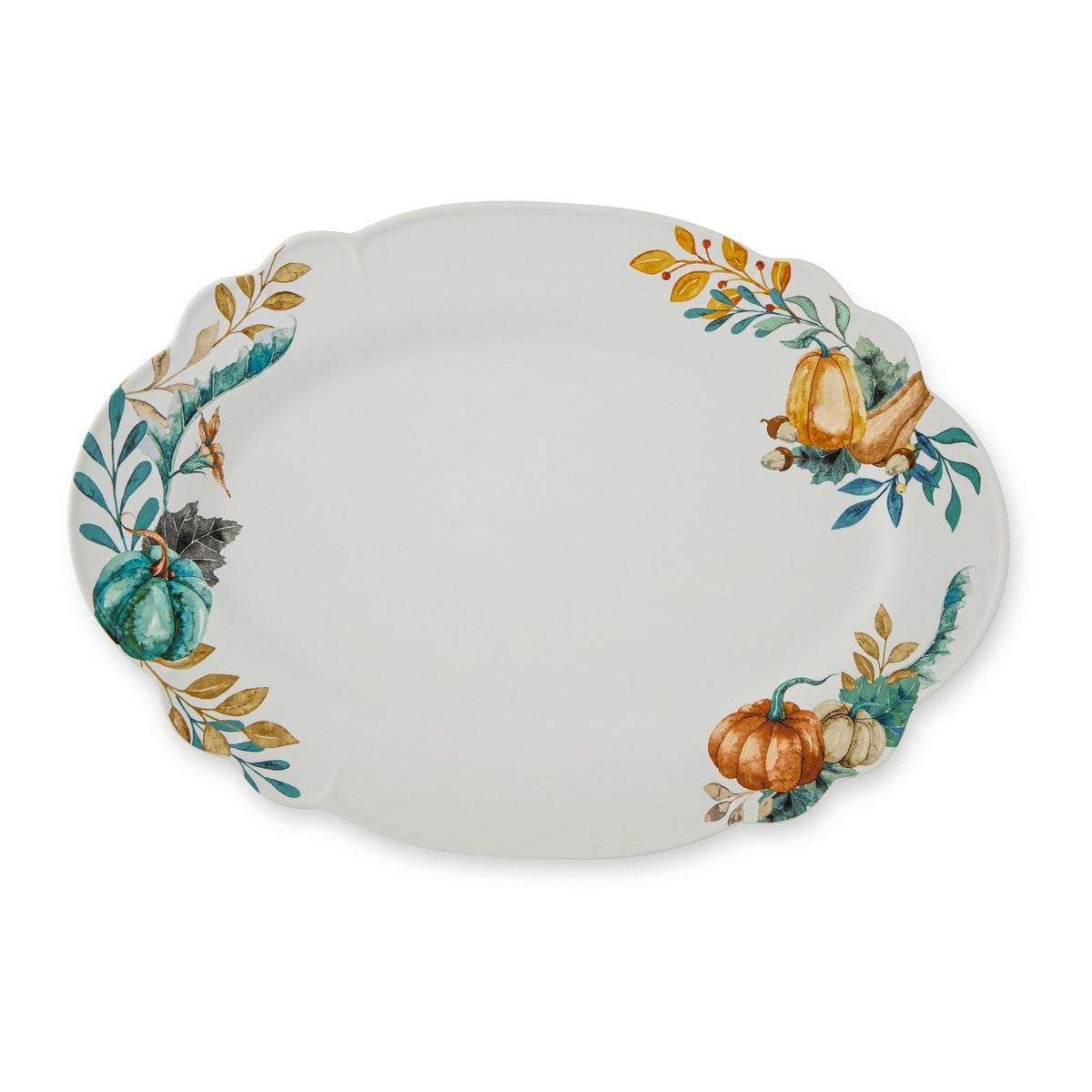 Core Home Dishwasher Safe Stoneware Harvest Oval Platter