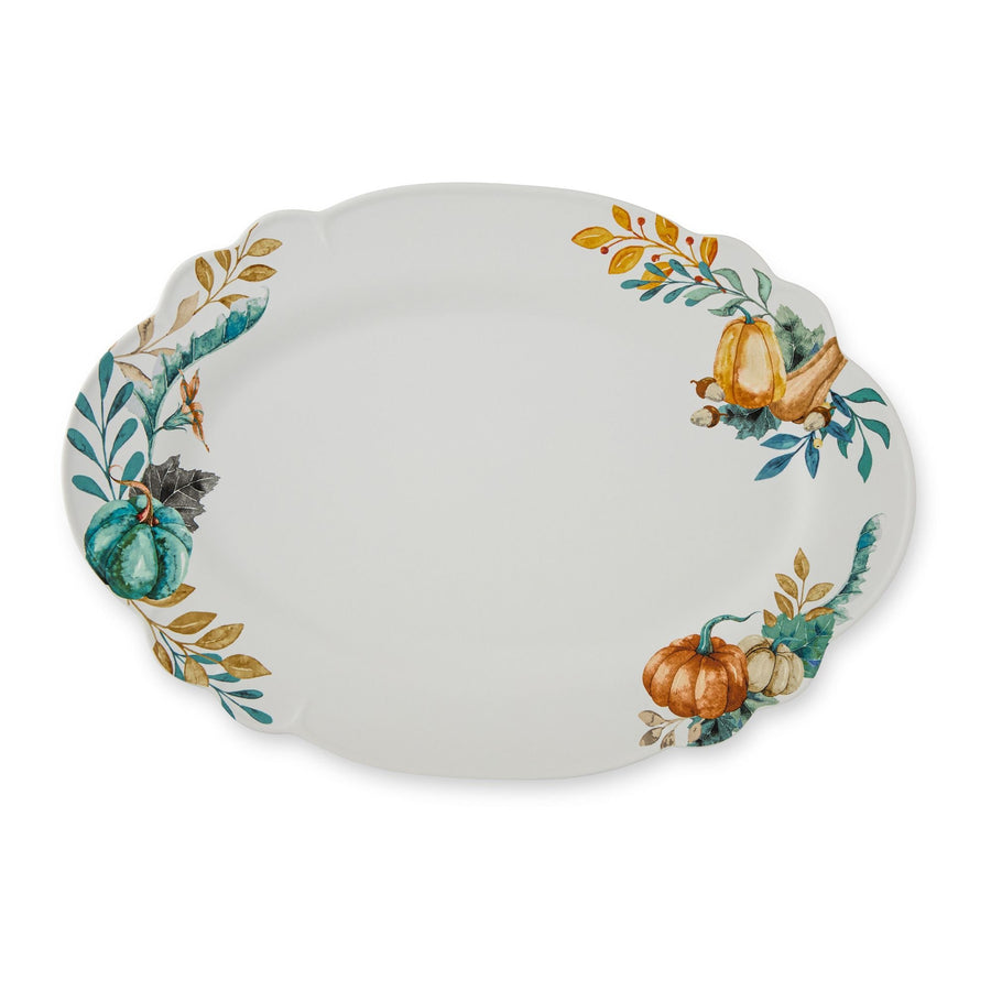Core Home Dishwasher Safe Stoneware Harvest Oval Platter