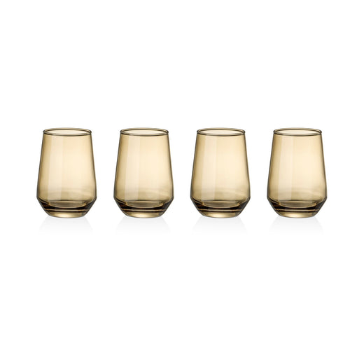 Core Home Harvest-Coloured Stemless Wine Glass Set, 4-pk