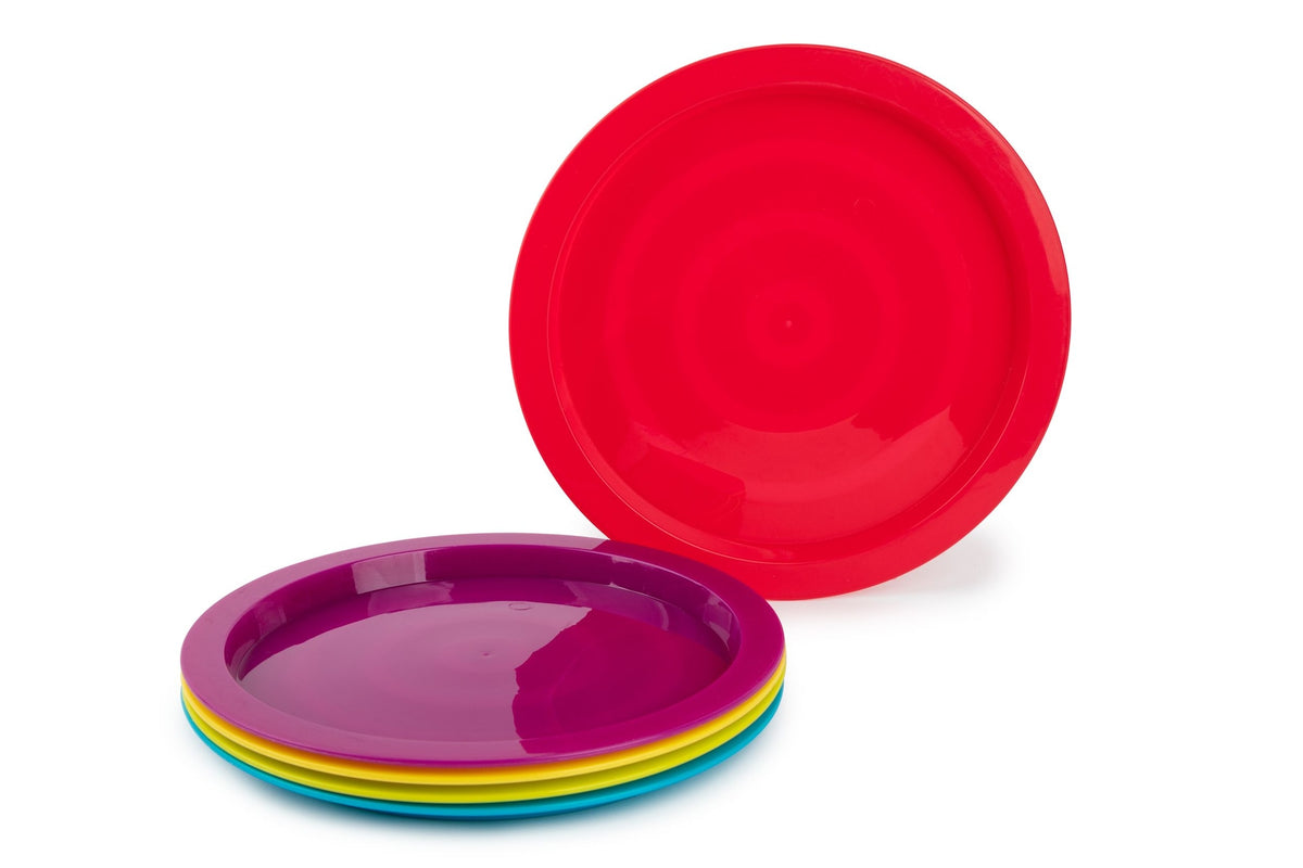 Core Home Plastic Kids Plates, BPA Free, 5-pc, Assorted Colours