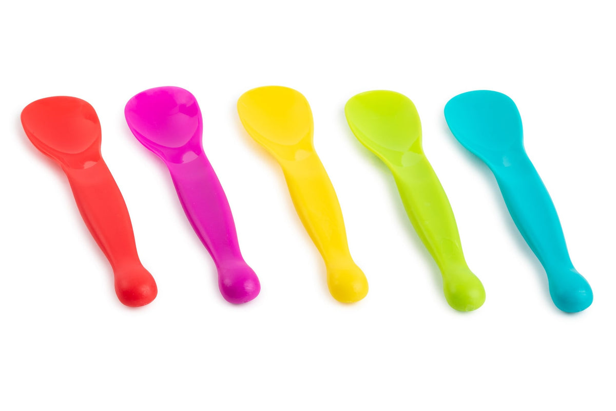 Core Home Plastic Kids Spoons, BPA Free, 5-pc, Assorted Colours