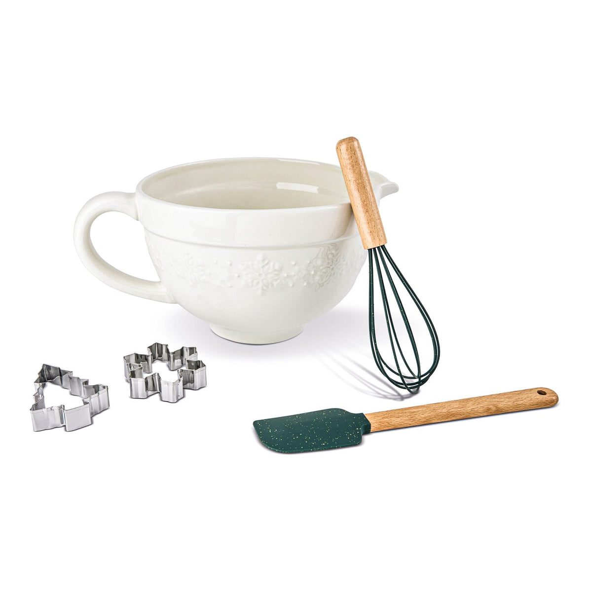 Core Home Snowflake Baking Set with Bamboo Handles, 5-pc
