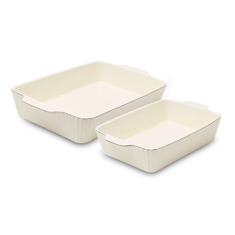 Core Kitchen Dishwasher Safe Cream Nested Baking Dish Set, 2-pc