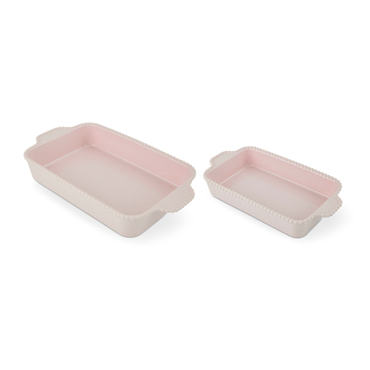 Core Kitchen Nested Bead Rectangular Bake Dish Set, Pink, 2-pc