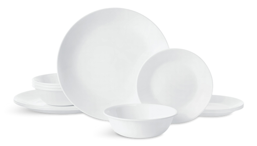 Corelle Winter Dinnerware Set, Serves 4, 12-pc, Frost White