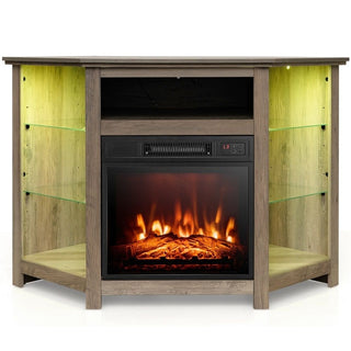 Costway Fireplace TV Stand with Led Lights and 18"
