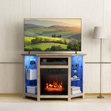 Costway Fireplace TV Stand with Led Lights and 18" image 3