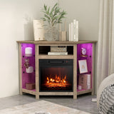 Costway Fireplace TV Stand with Led Lights and 18" image 4