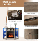 Costway Fireplace TV Stand with Led Lights and 18" image 6