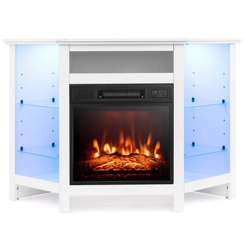 Costway Fireplace TV Stand with LED Lights, White