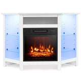 Costway Fireplace TV Stand with LED Lights, White