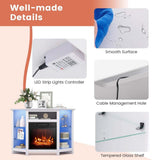 Costway Fireplace TV Stand with LED Lights, White image 4