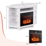 Costway Fireplace TV Stand with LED Lights, White image 8