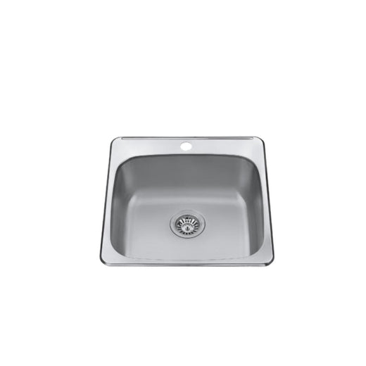 CraftX 20x20x8-in Brushed Satin Stainless Steel Drop-in Sink