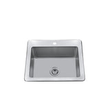 CraftX 25-in Brushed Satin Stainless Steel Drop-in Sink
