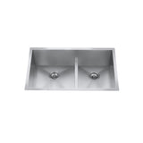 CraftX CXZD771L 32-in Low Divide Stainless Steel Double Bowl Sink