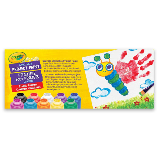 Crayola Washable Project Paint Activity Jar Set, Multi-Colour, 20-oz, 10-pk, Ages 3+