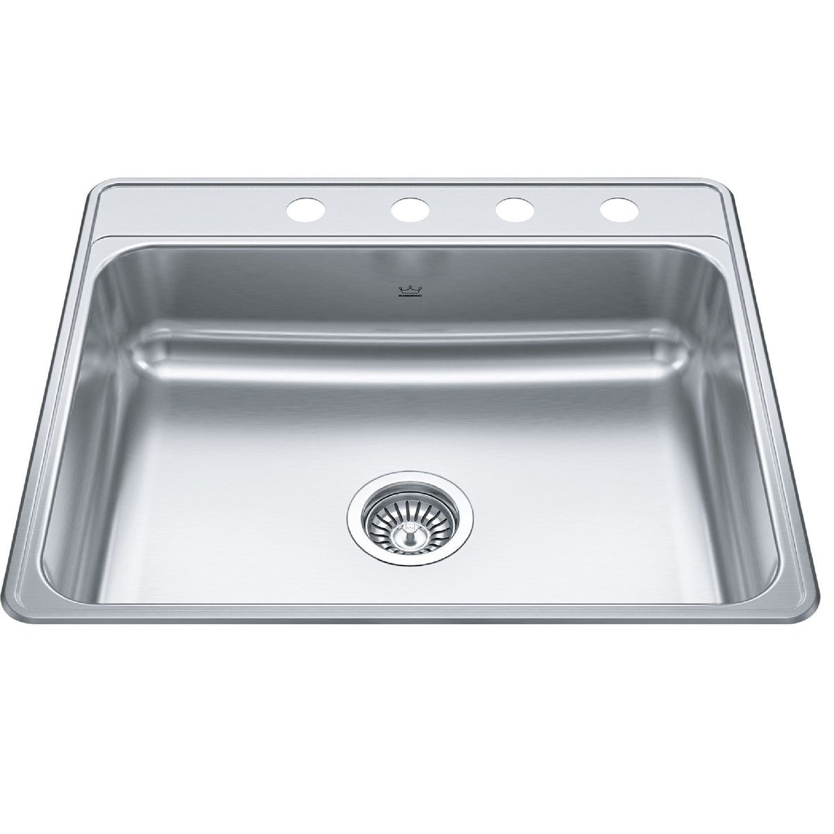 Creemore Drop-In Single 4-Hole Stainless Steel Sink, 22x25-in