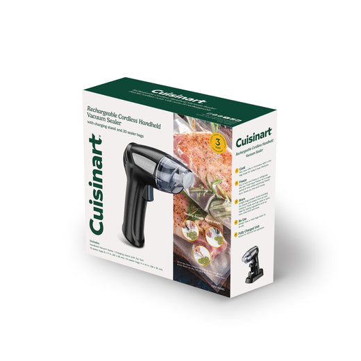 Cuisinart Cordless Handheld Vacuum Sealer with 20 Bags, Black
