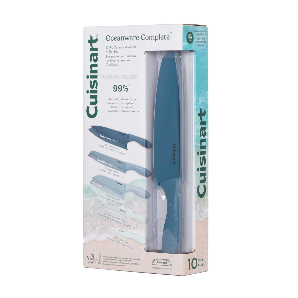 Cuisinart Oceanware Non-Stick Steel Knife Set, 10-pc