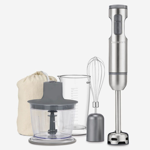 Cuisinart SmartStick 2-Speed Corded Hand Blender with Chopper & Whisk Attachments, Stainless Steel