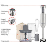 Cuisinart SmartStick 2-Speed Corded Hand Blender with Chopper & Whisk Attachments, Stainless Steel image 5