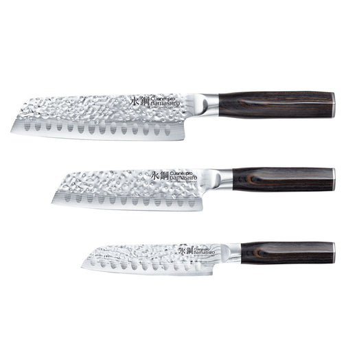 CUISINE:: PRO DAMASHIRO EMPEROR SANTOKU 3PC SET